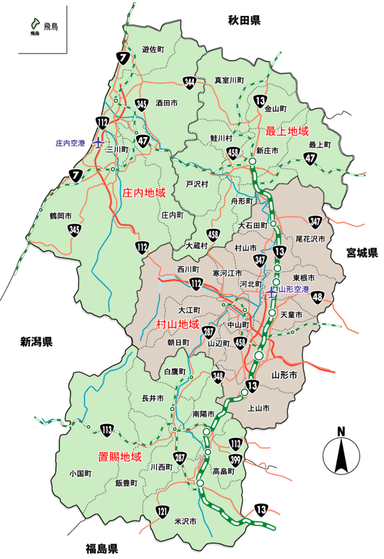 エリアマップ(山形県)